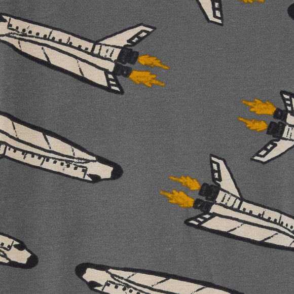 Carters 4 piece  Boys Snug Fit Astronaut 100% Cotton PJs Pajamas Size 6 Gray - Picture 3 of 5